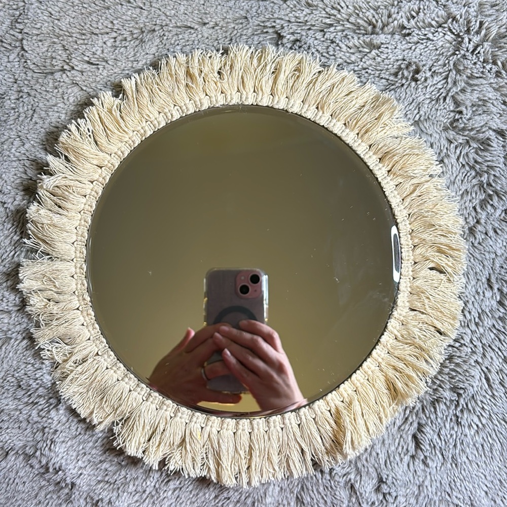 Boho Fringe Trim Mirror